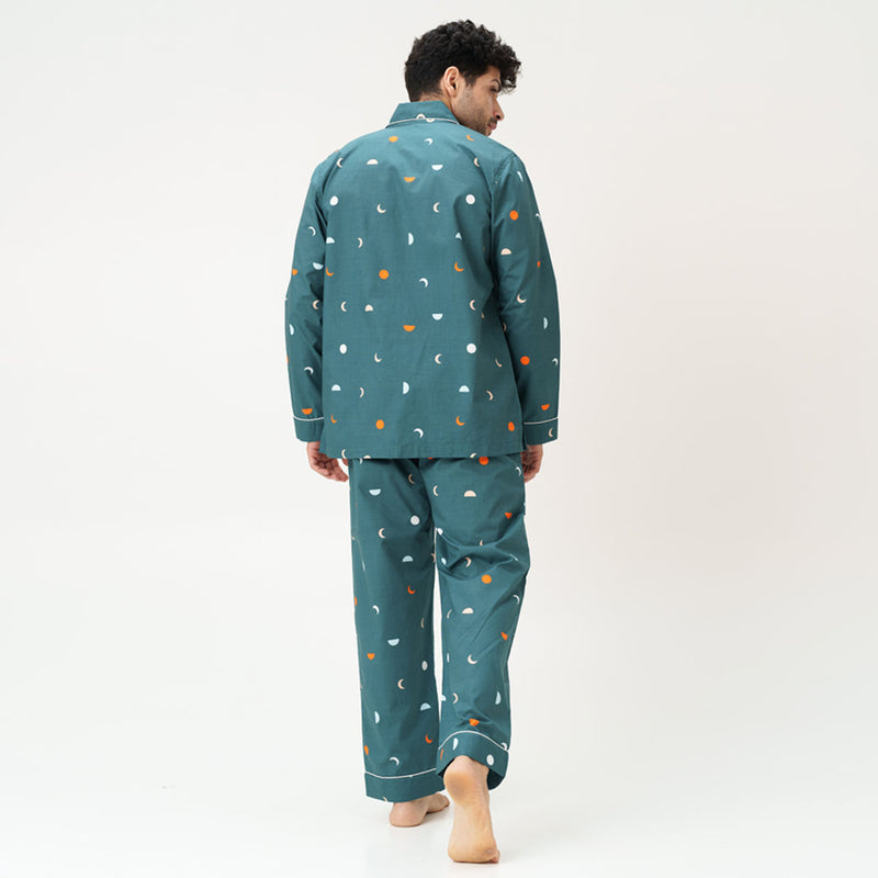 Celestial Dreams Cotton Notched Pyjama Set