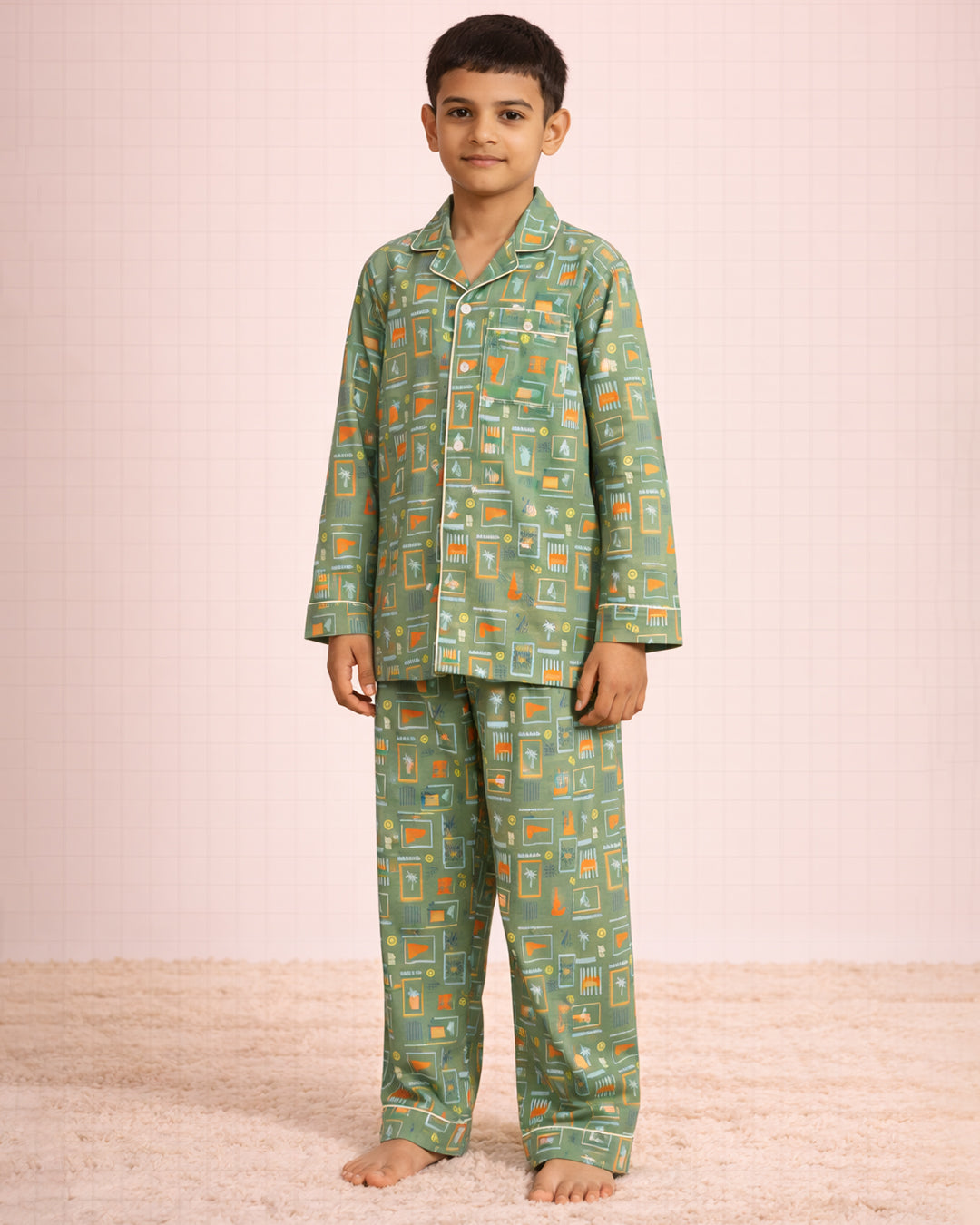 Coastal Cards - Everyday Set <br> Kids Cotton Notched Pajama Set