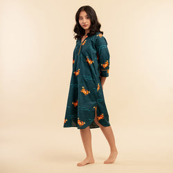 Coastal Crawl Cotton Dip-Neck Sleep Dress