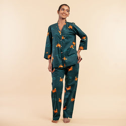 Coastal Crawl Cotton V-Neck Pyjama Set