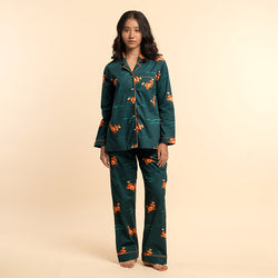 Coastal Crawl Cotton Notched Collar Pyjama Set