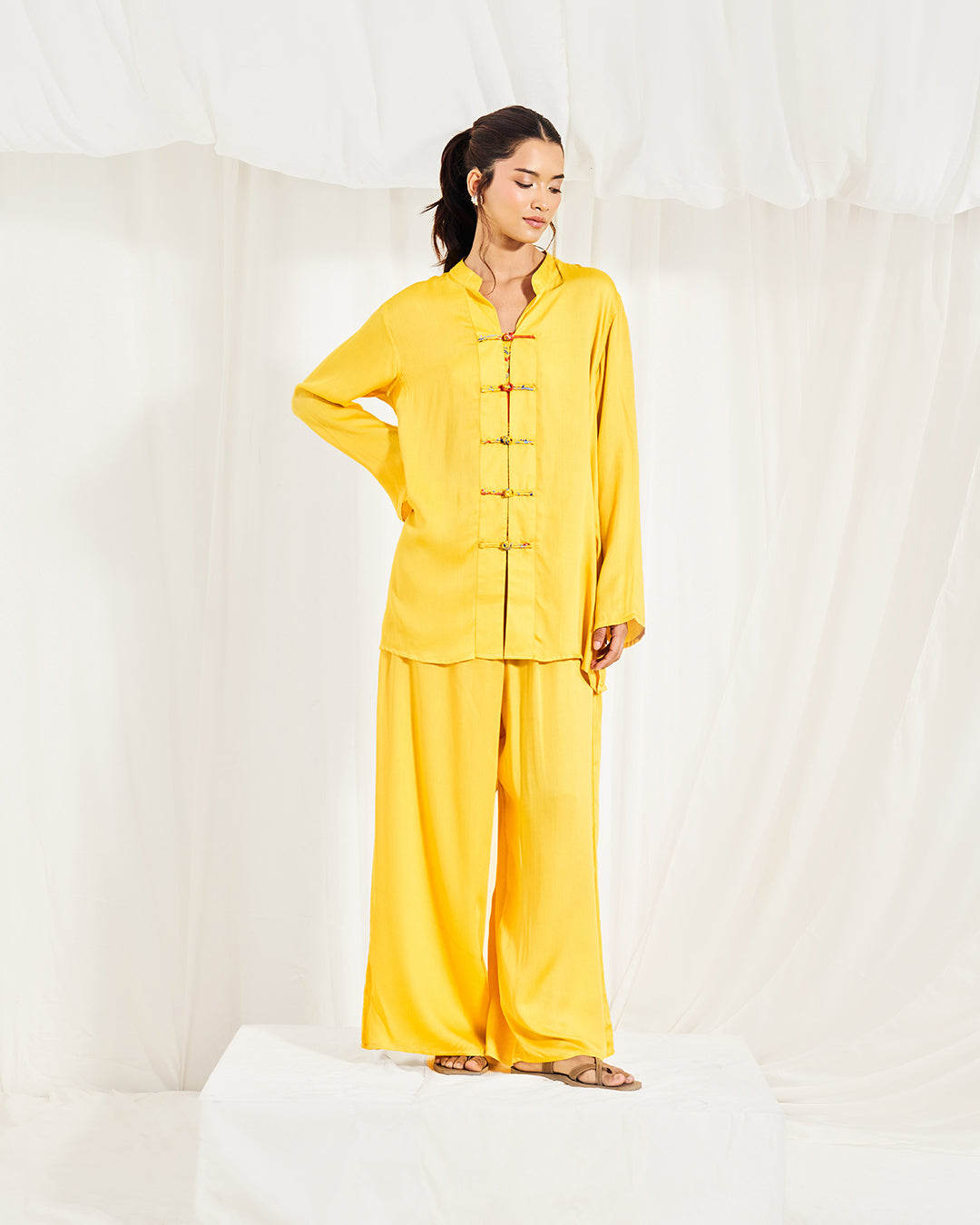 Emerald Grove – Verse Set <br> Women's Mandarin Collar Co-ord Set