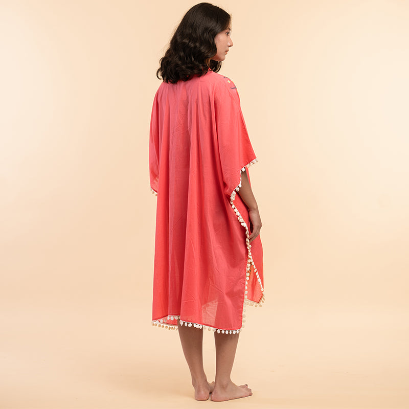 Coral - Midi Kaftan Dress