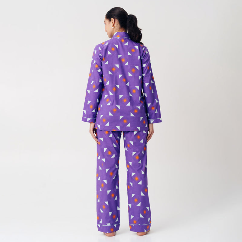 Cosmic Rays Cotton Notched Collar Pyjama Set