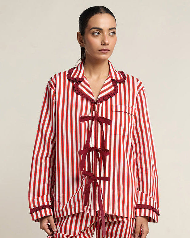 Blush Coast - Reverie Set<br>Women’s Bow-tie Cotton Pajama Set
