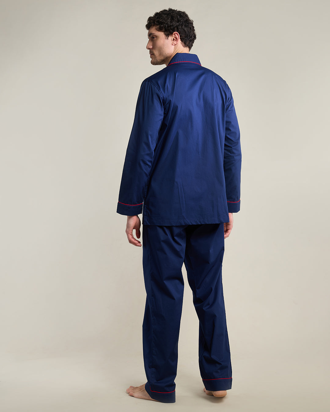 Silent Navy - Everyday Set<br>Men's Cotton Notch Collar Pajama Set