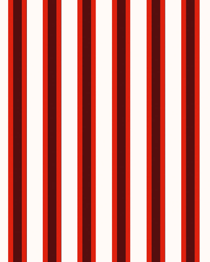 Cranberry Stripe Cotton Notched Pyjama Set - Kids