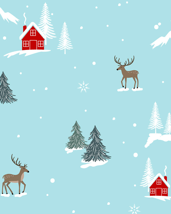 Reindeer Ridge Cotton Notched Pyjama Set - Kids