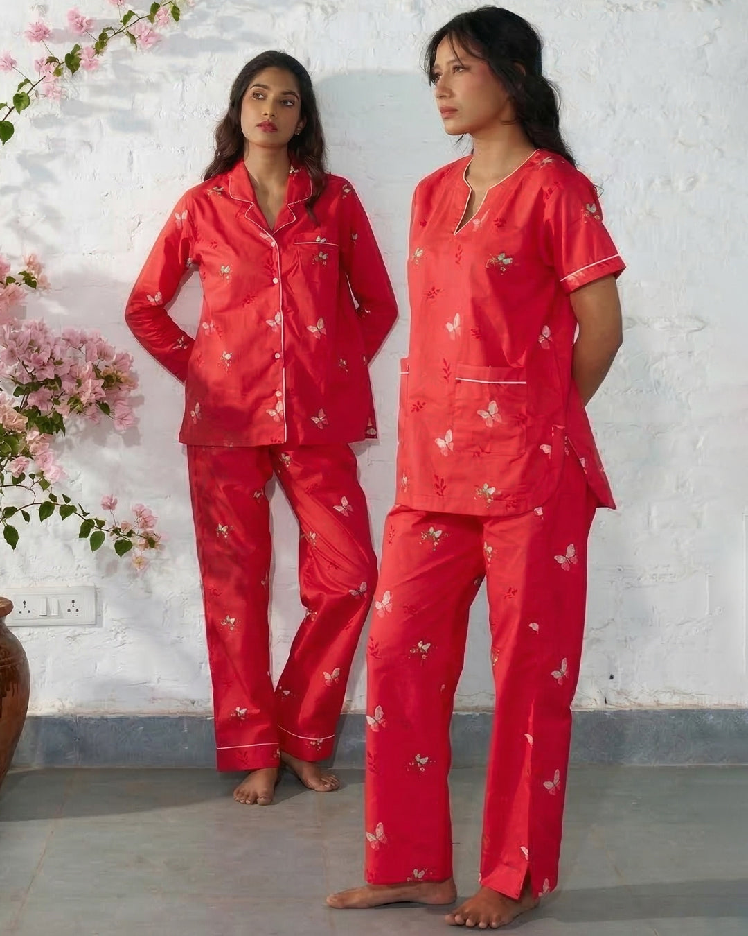 Flutter - Everyday Set<br>Women’s Cotton Notch Collar Pajama Set