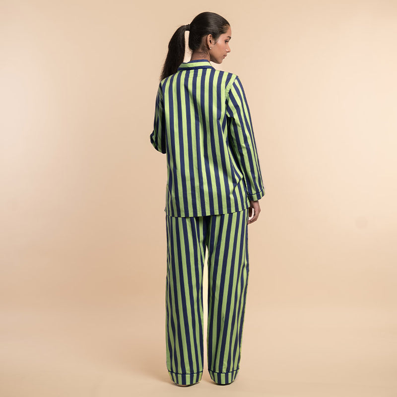 Forest Path Cotton Notched Collar Pyjama Set