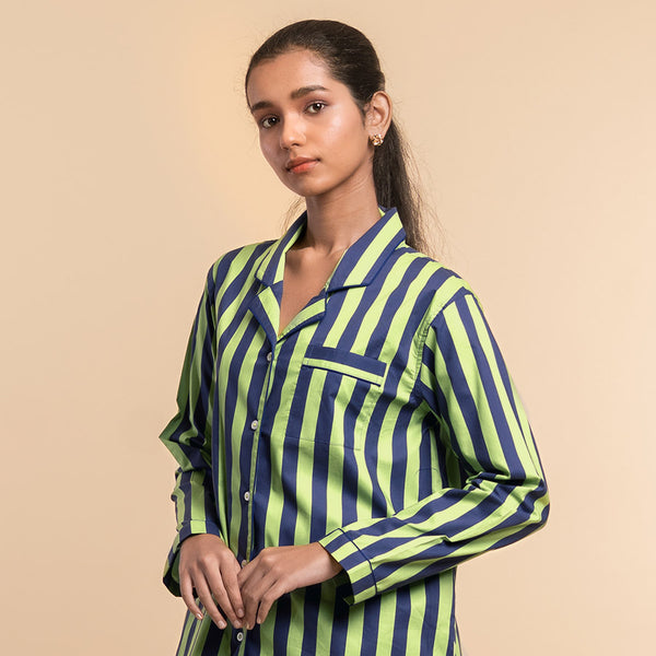Forest Path Cotton Notched Collar Pyjama Set