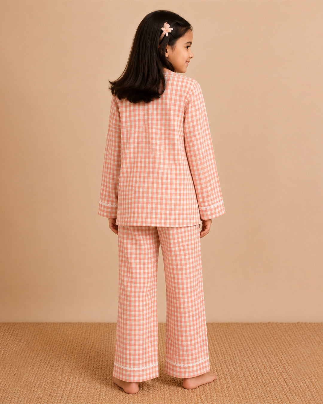Dream Set <br> Kids Cotton Gingham Henley Pajama Set