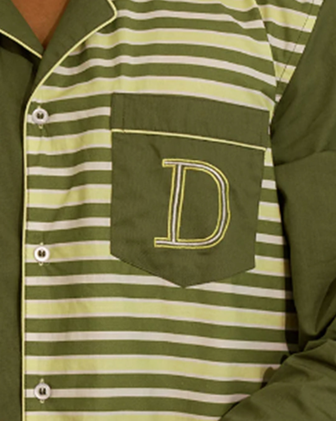 Harbour Stripe - Everyday Set <br> Kids Embroidered Cotton Notched Pajama Set