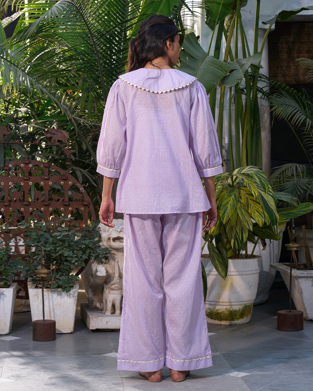 Lavender Bloom - Keepsake Set <br> Women's Peter-Pan Cotton Pajama Set