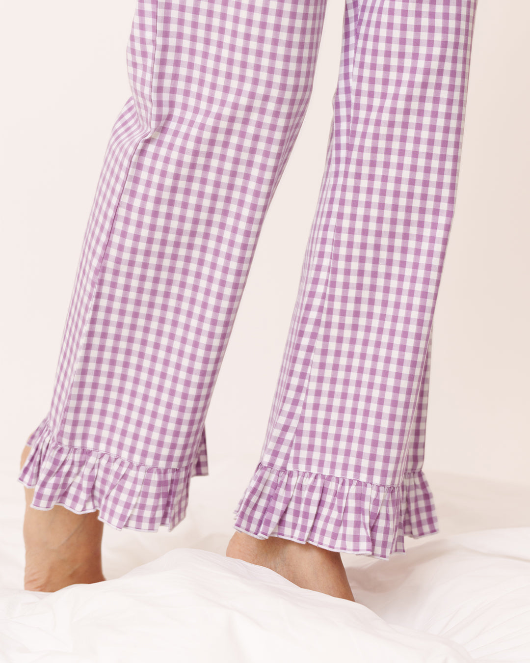 Soft Dusk - Bloom Set <br> Women’s Cotton Gingham Frill Pajama Set