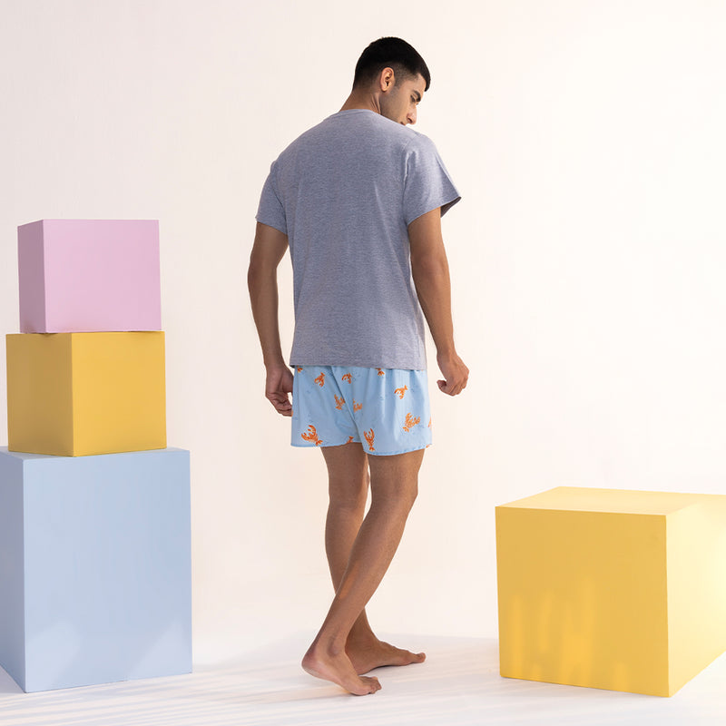 Lobster Embroidered T-Shirt & Cotton Boxers