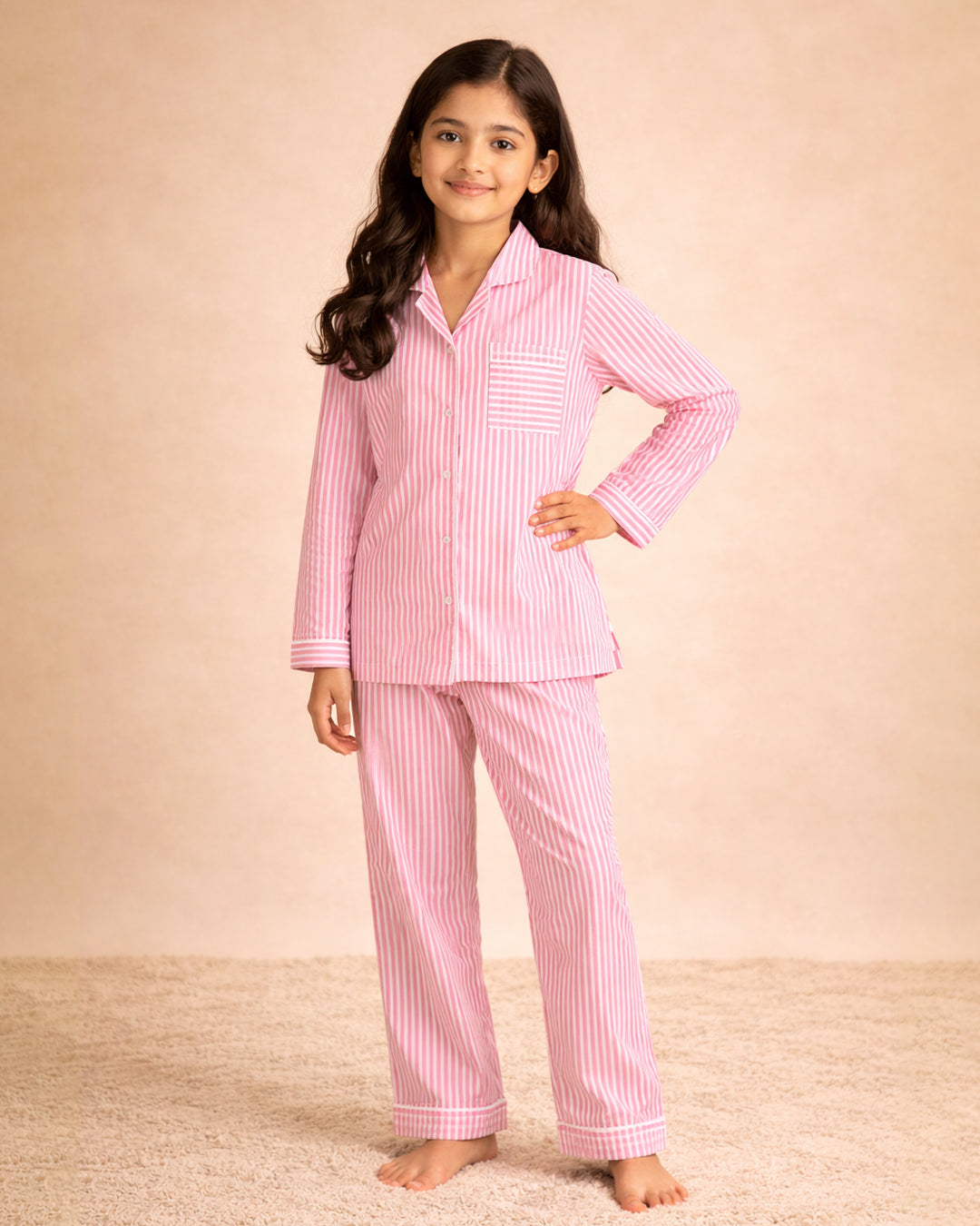 Morganite -  Everyday Set <br> Kids Cotton Notched Pajama Set