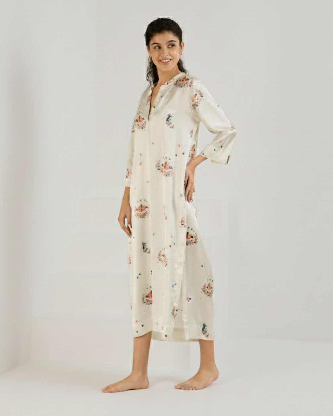 Edenscape Satin Midi Kaftan Dress