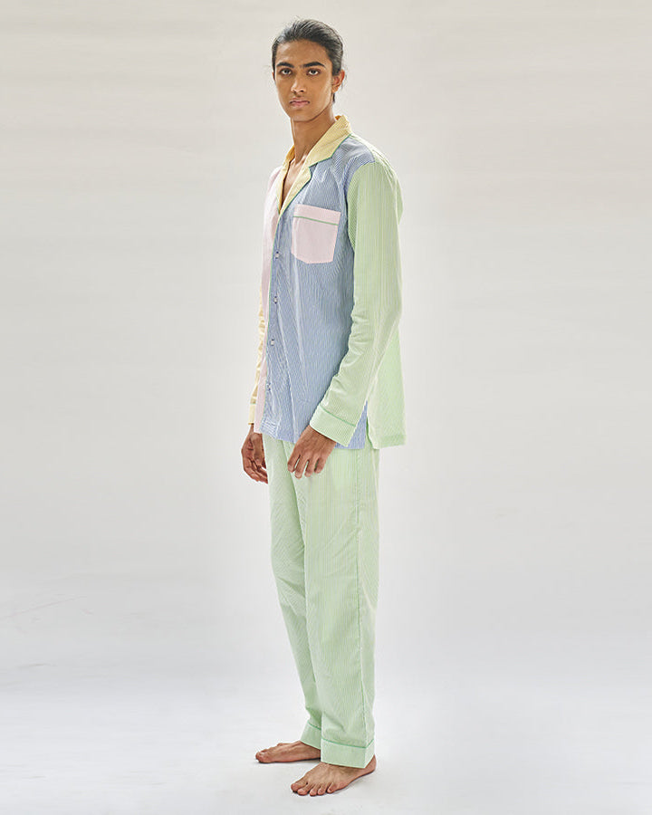 Many Moods - Everyday Set<br>Men's Cotton Notch Collar Pajama Set