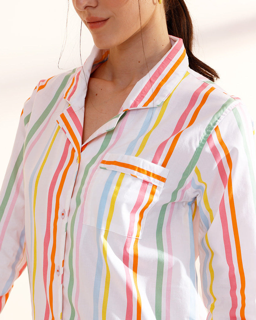 Rainbow Rope - Everyday Set<br>Women’s Cotton Notch Collar Pajama Set