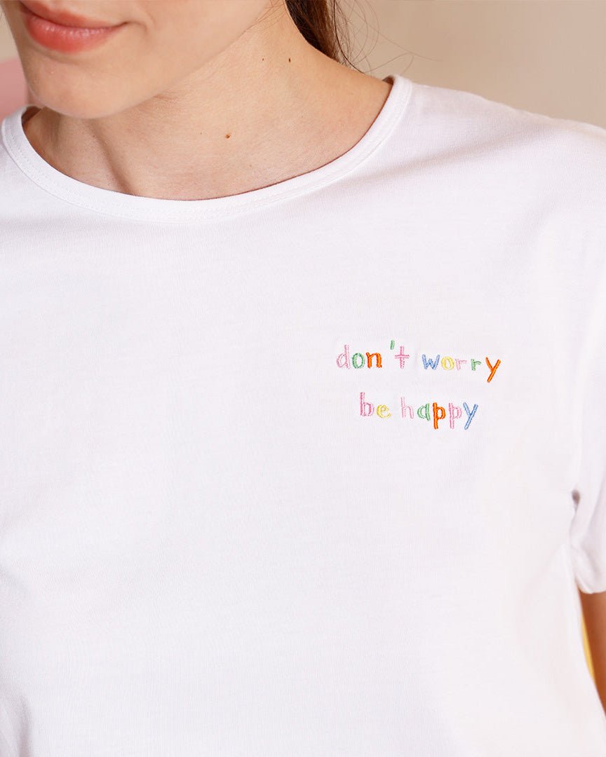 Rainbow Rope Embroidered T-shirt & Cotton Pyjama for Women's