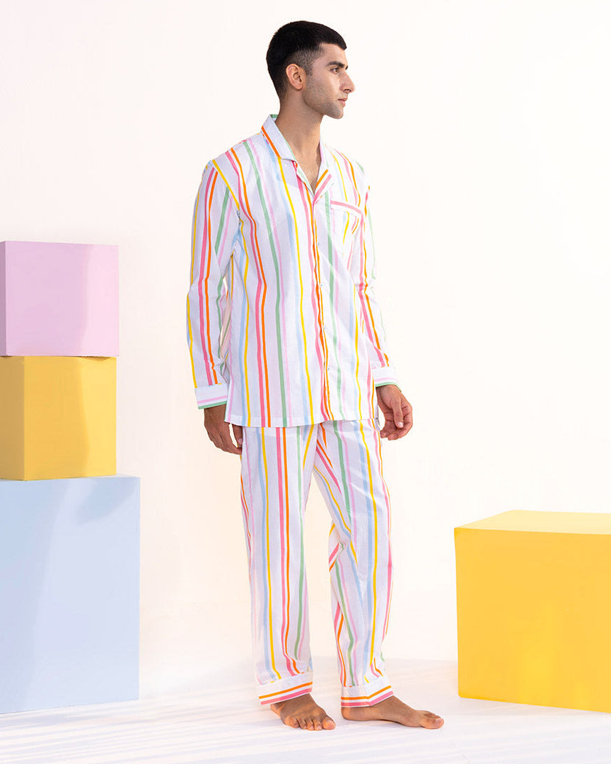Rainbow Rope - Everyday Set<br>Men's Cotton Notch Collar Pajama Set