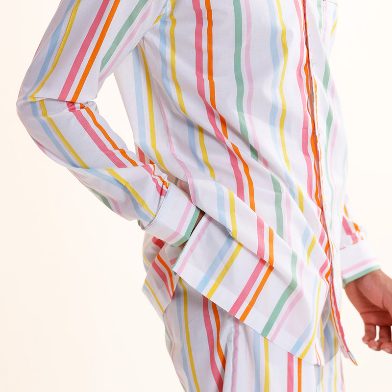 Rainbow Rope Cotton Notched Pyjama Set