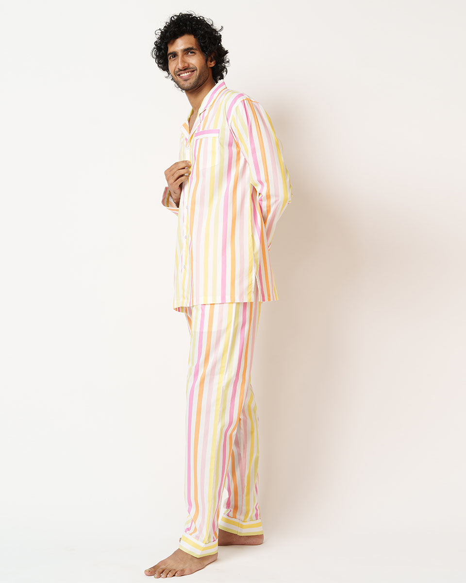 Tropical Punch - Everyday Set<br>Men's Cotton Notch Collar Pajama Set