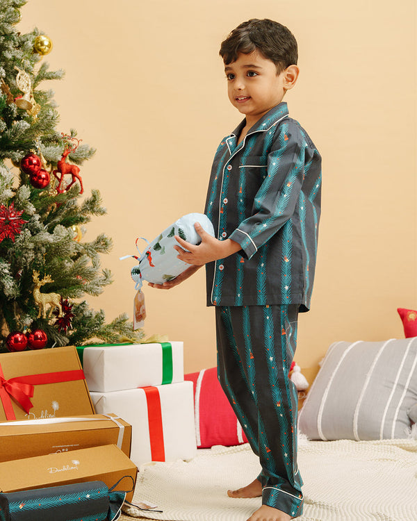 Treasure Tree Cotton Notched Pyjama Set