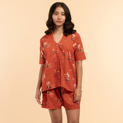 Rustic Shores Cotton High Low Shorts Set