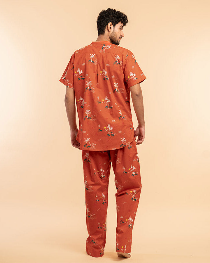 Rustic Shores Round Neck Pyjama Set