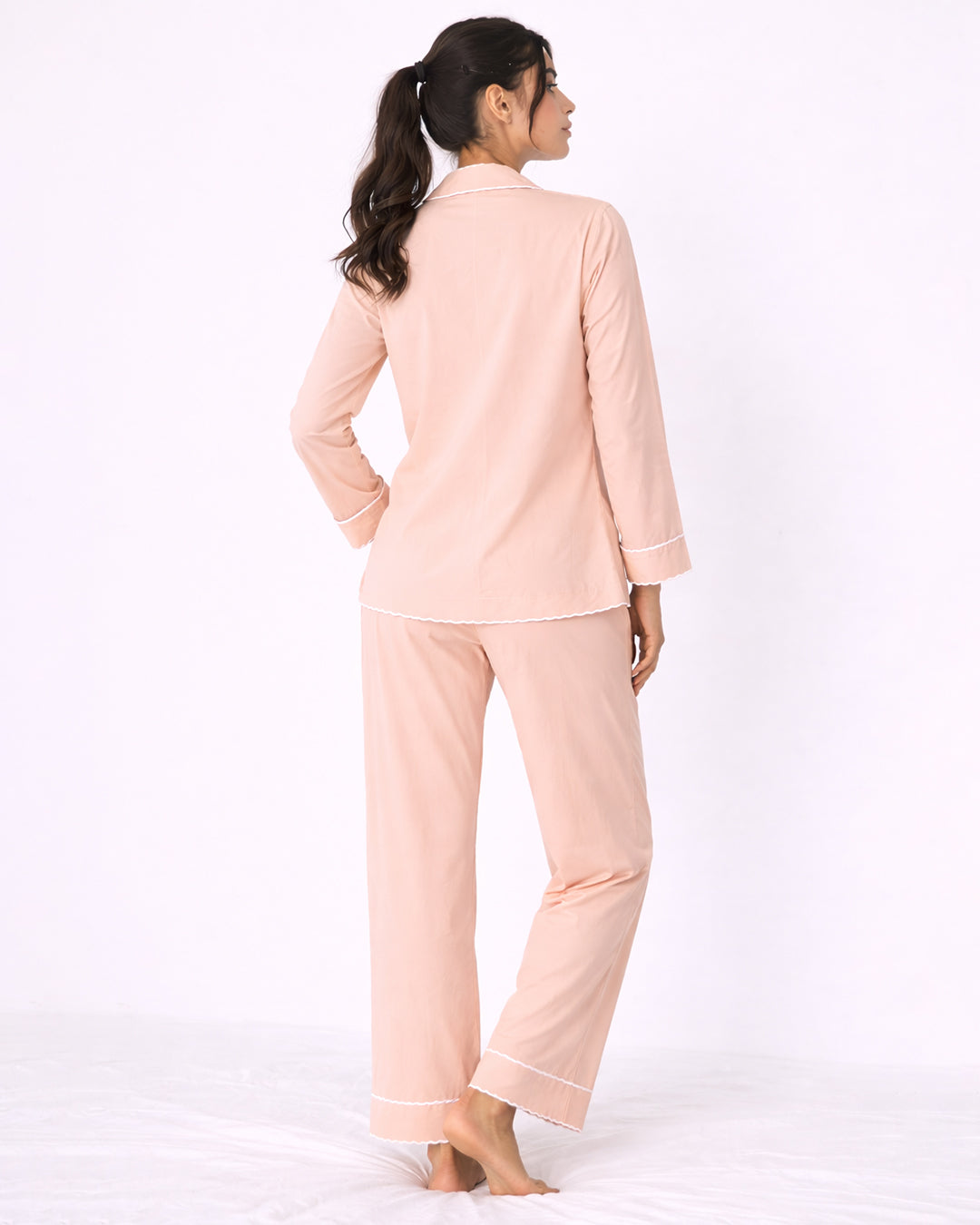 Monogram Muse - Everyday Set <br> Women's Cotton Embroidered Notched Collar Pajama Set