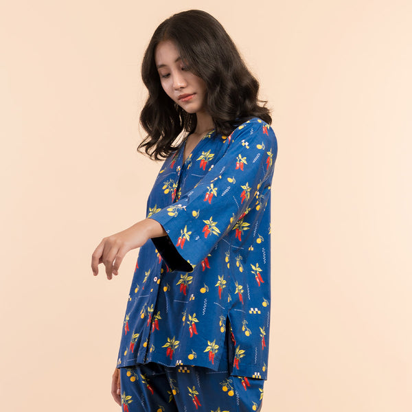 Spice Trail Cotton V-Neck Pyjama Set