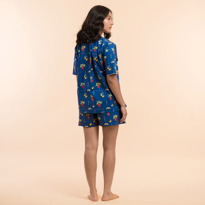 Spice Trail Cotton High Low Shorts Set