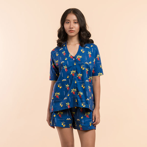 Spice Trail Cotton High Low Shorts Set