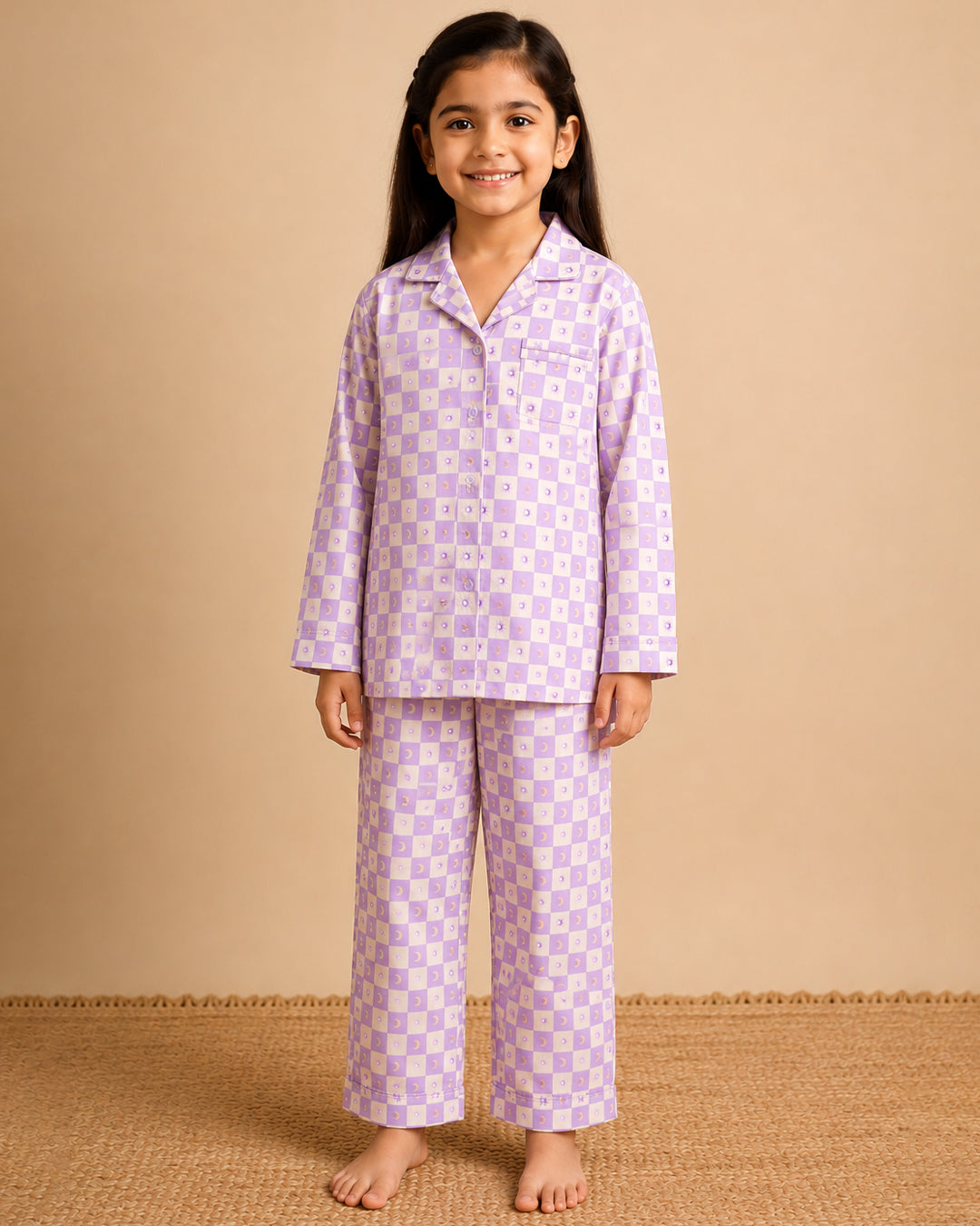 Sun & Moon - Everyday Set <br> Kids Cotton Notched Pajama Set