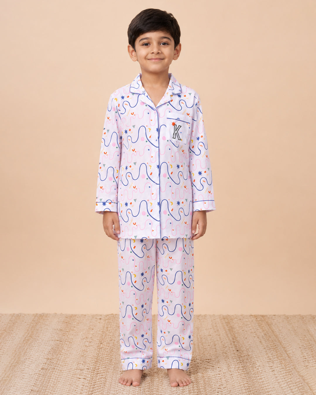 Squiggles - Everyday Set <br> Kids Cotton Notched Pajama Set