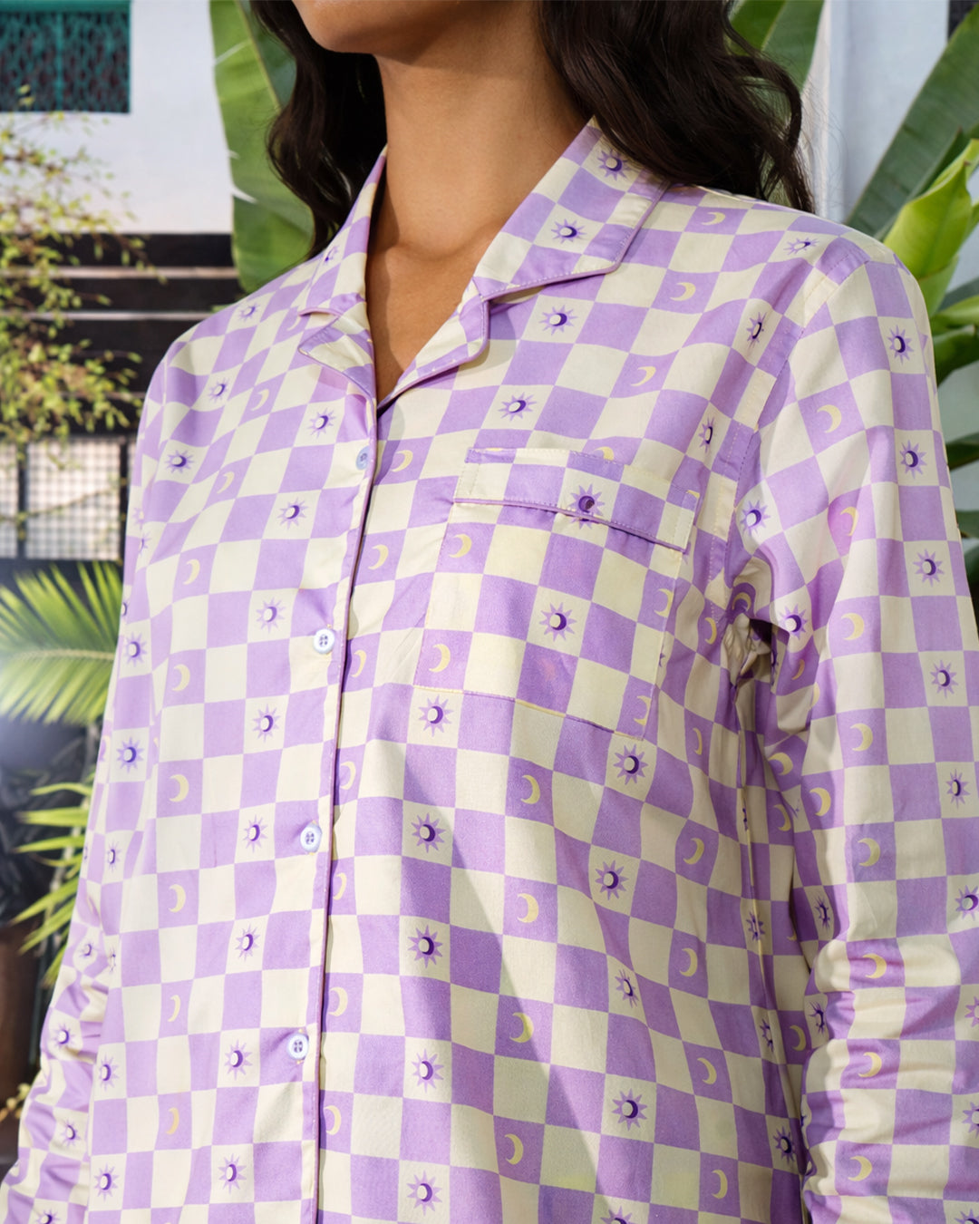 Sun & Moon - Everyday Easy Set<br>Women’s Cotton Notch Collar Shorts Set