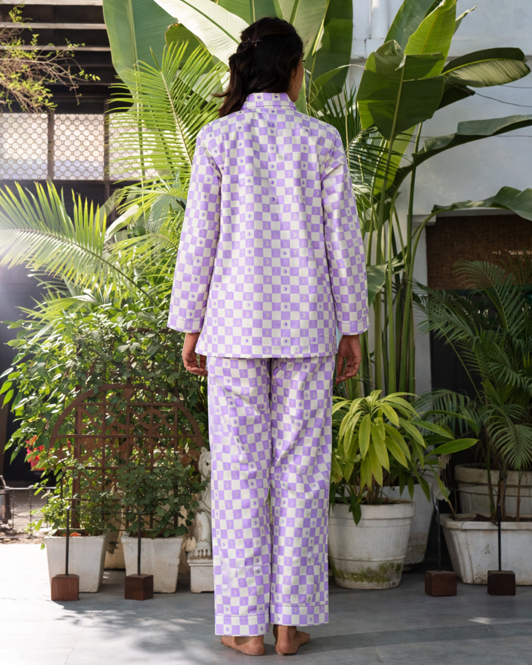 Sun & Moon - Everyday Set<br>Women’s Cotton Notch Collar Pajama Set