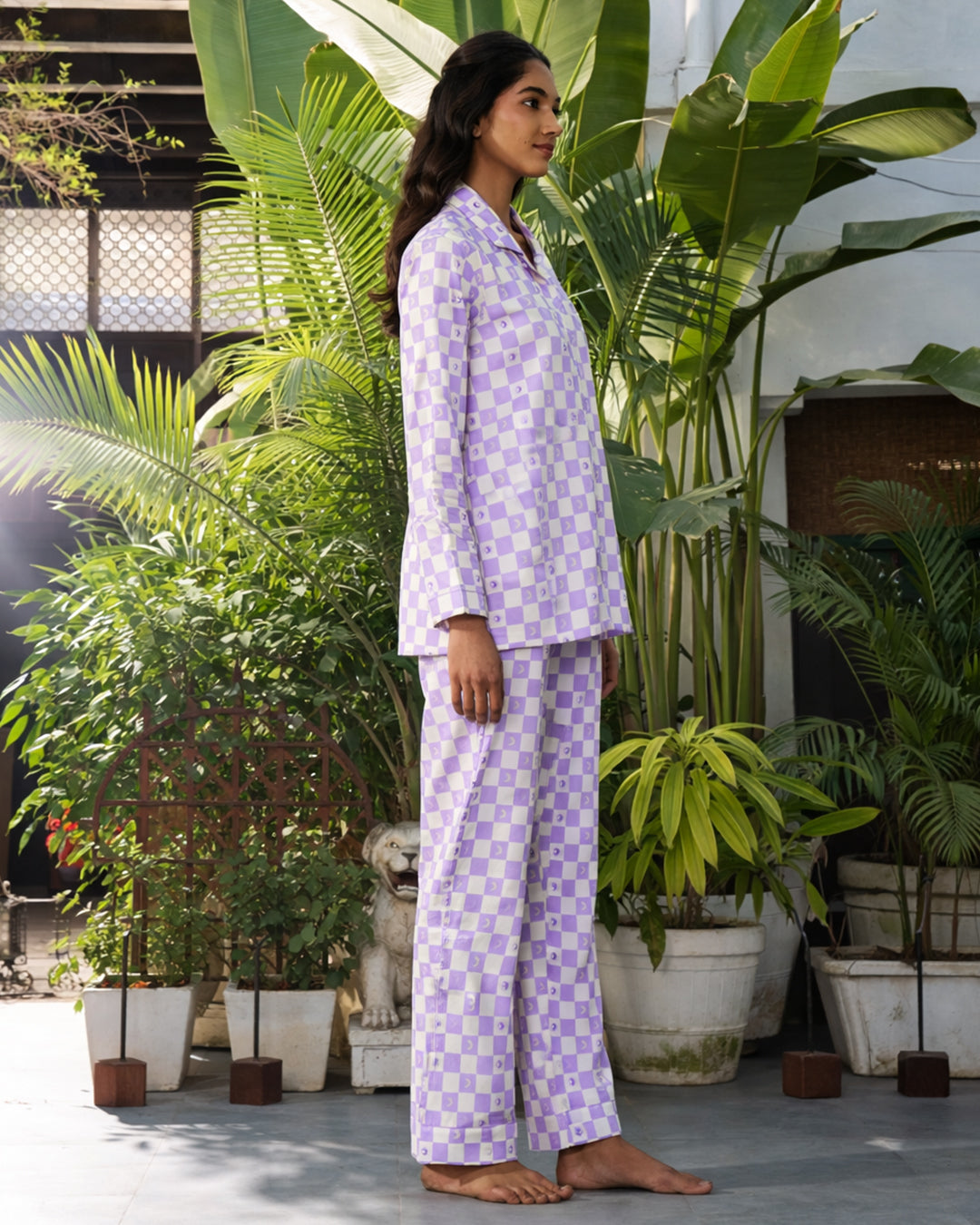 Sun & Moon - Everyday Set<br>Women’s Cotton Notch Collar Pajama Set