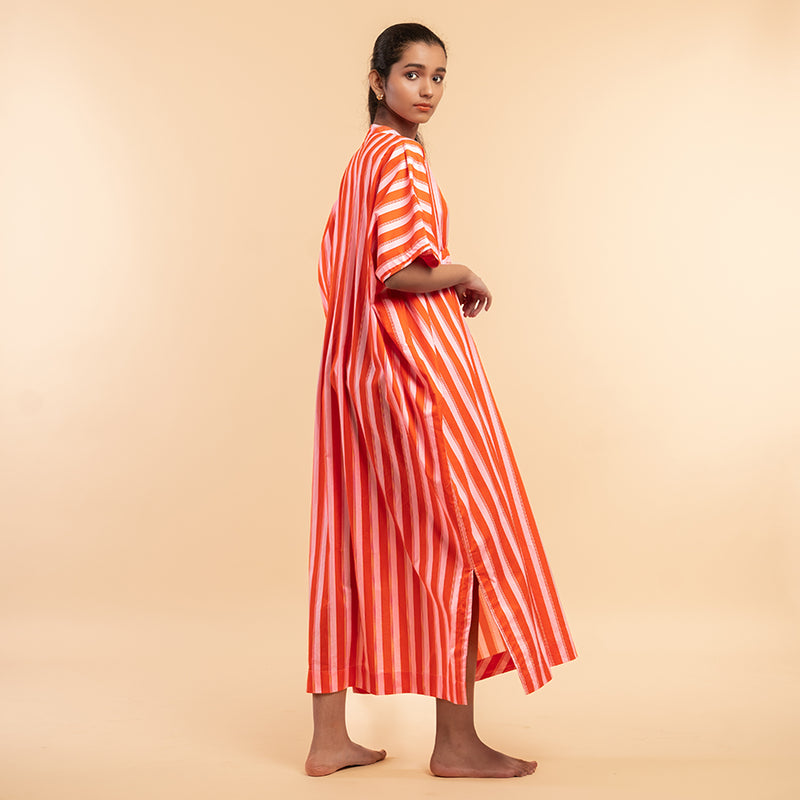 Tangerine Pop - Maxi Kaftan Dress