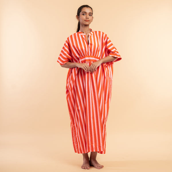 Tangerine Pop - Maxi Kaftan Dress