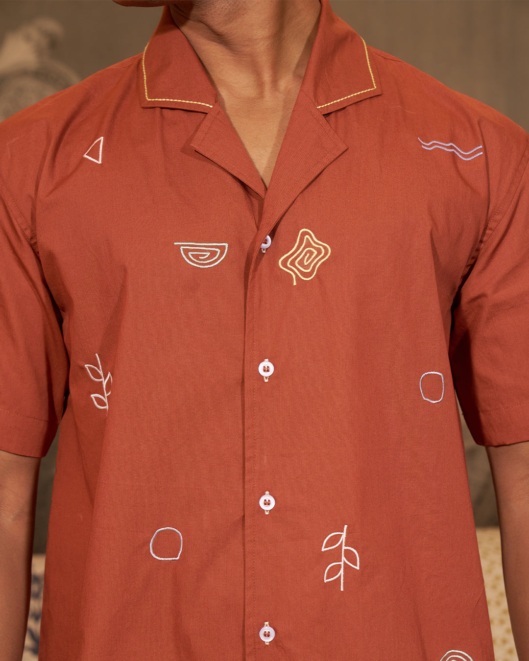 Clay - Everyday Easy Set<br>Men’s Cotton Notch Co-ord Shorts Set