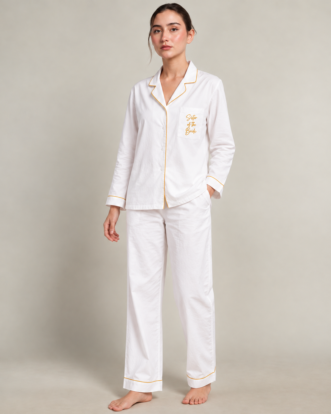 Bride Tribe Siesta Embroidered - Everyday Set <br> Women Cotton Notched Pajama Set