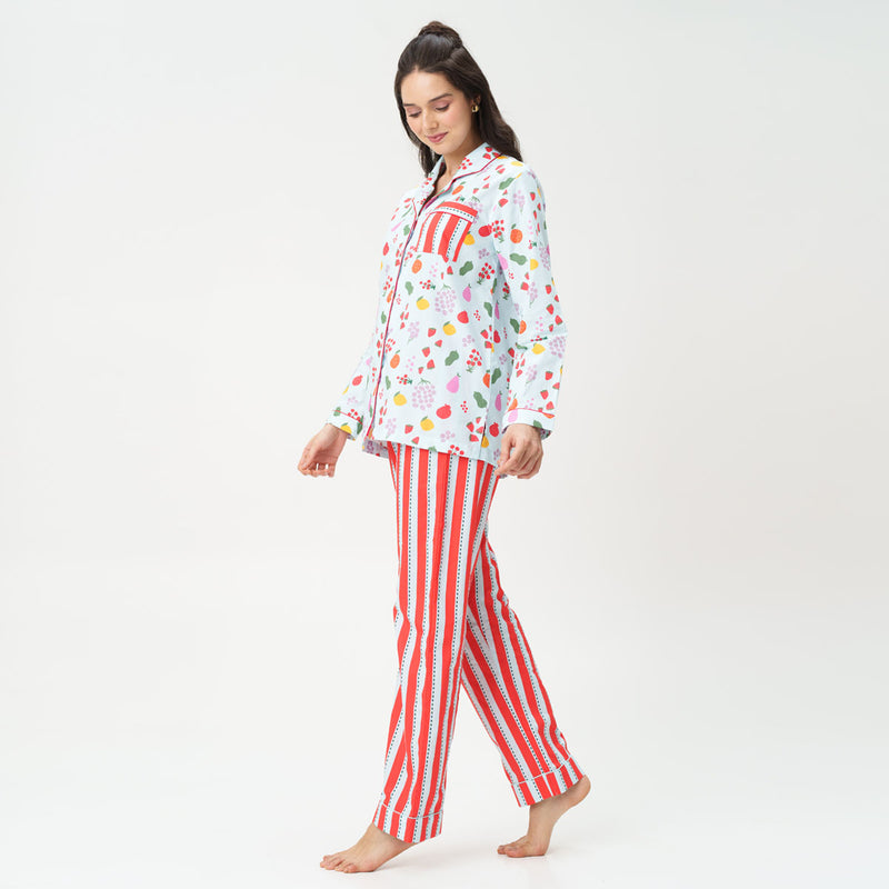 Vineyard Cotton Notched Collar Pyjama Set