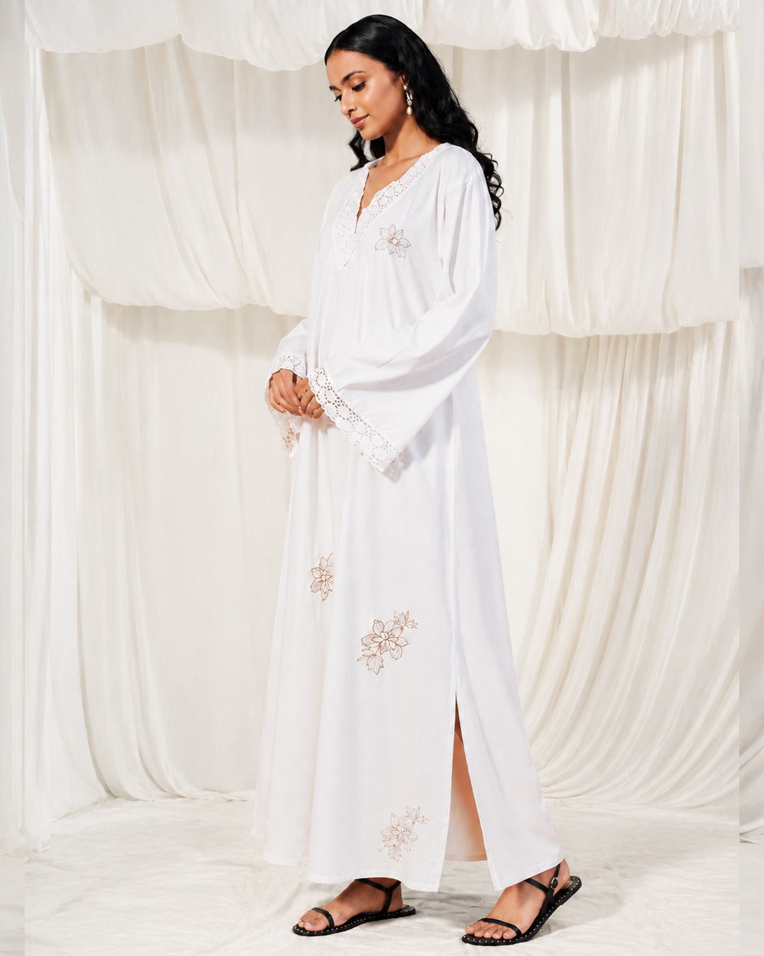 Bloom Kaftan <br> A-line Embroidered Kaftan