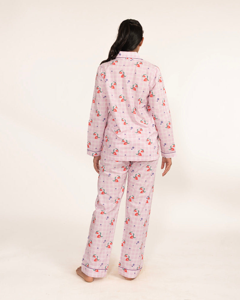 Berry Patch - Everyday Set<br>Women’s Cotton Notch Collar Pajama Set