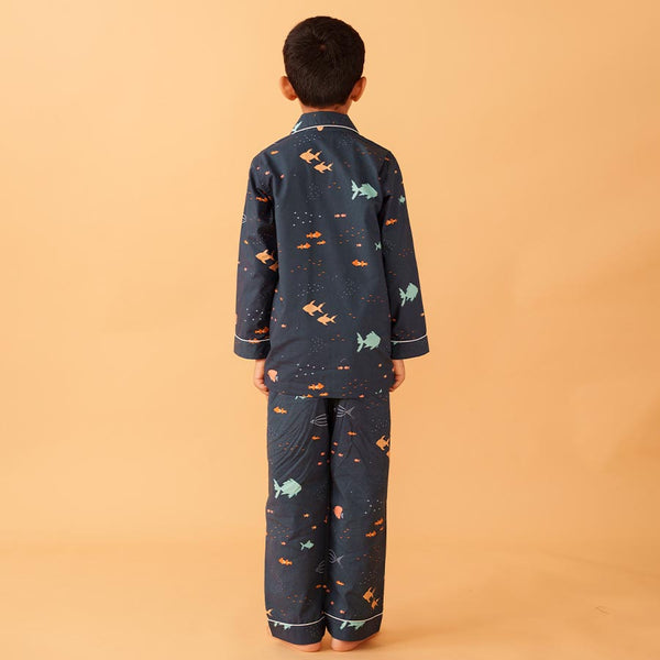 Deep Dive Cotton Notched Pyjama Set