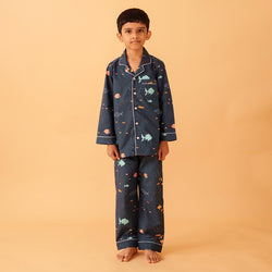 Deep Dive Cotton Notched Pyjama Set