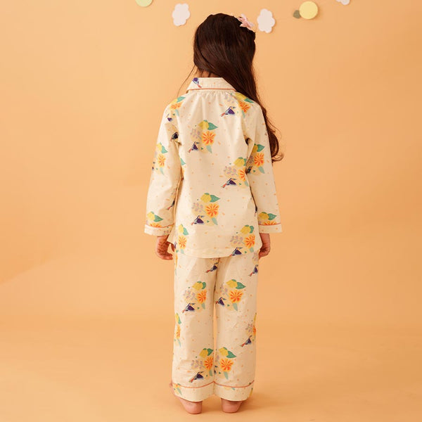 Toucan Bloom Cotton Notched Pyjama Set